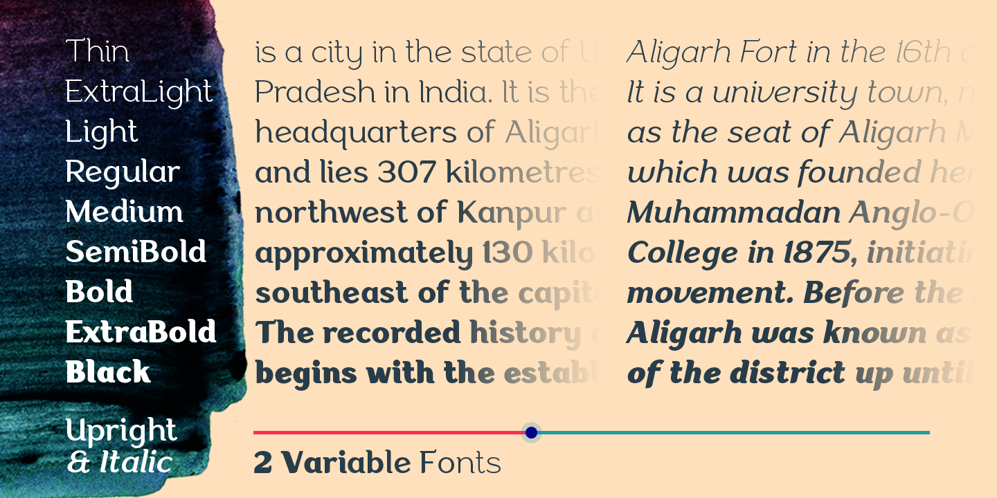 Przykład czcionki Aligarh Variable Black Italic